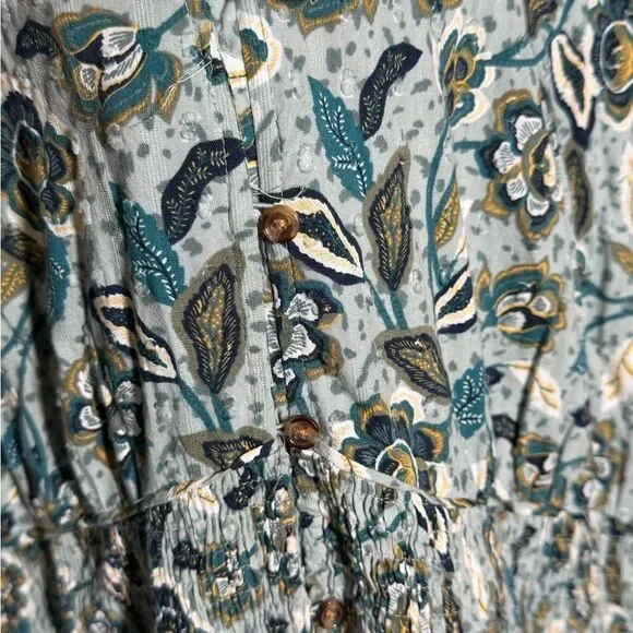 Sonoma button down Blue Floral Maxi Dress plus size 4X - Picture 6 of 13